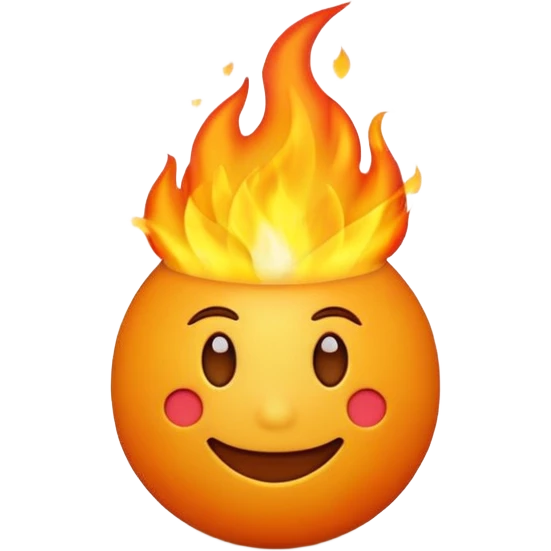 Make a 3d emoji of t with fire emoji