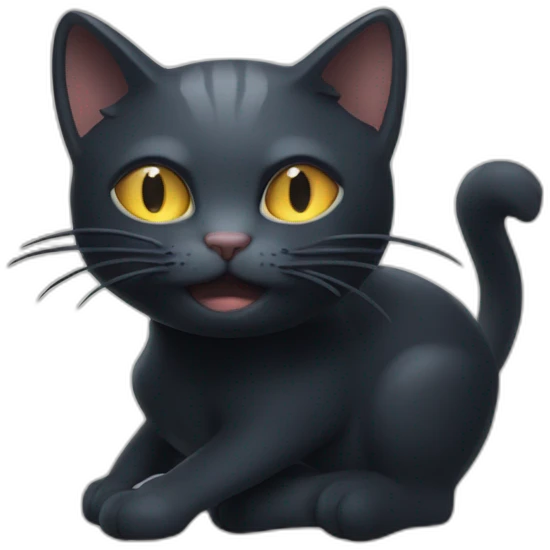 Le chat noir du jeu ghost trick emoji