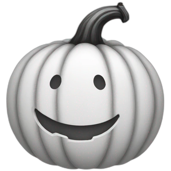 black and white doodle with a pumpkin emoji