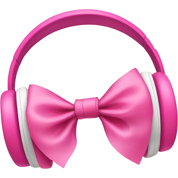 Apple headphones with pink bows  emoji