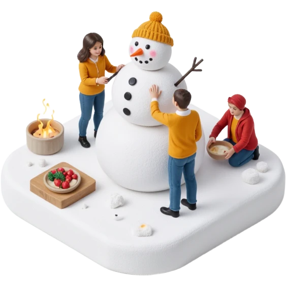 people making a snowman emoji