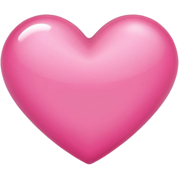  shiny pink  heart, smooth and glossy surface, simple and elegant design, no background. emoji