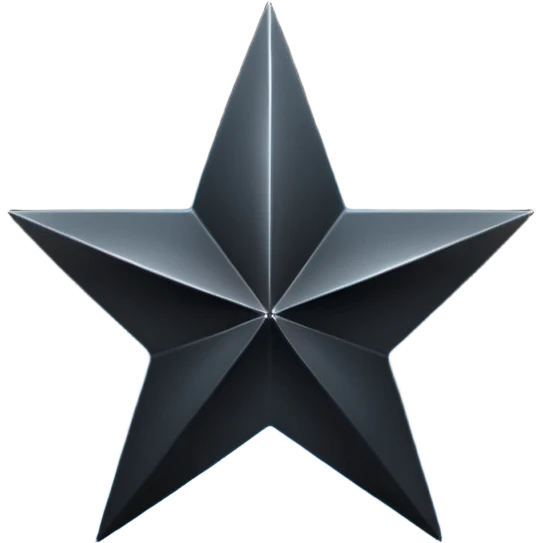 Black star over dark blue background. emoji