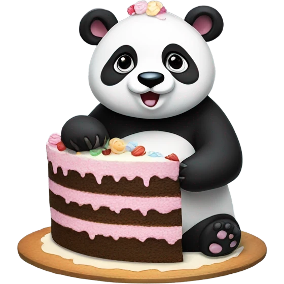 Panda eating cake emoji