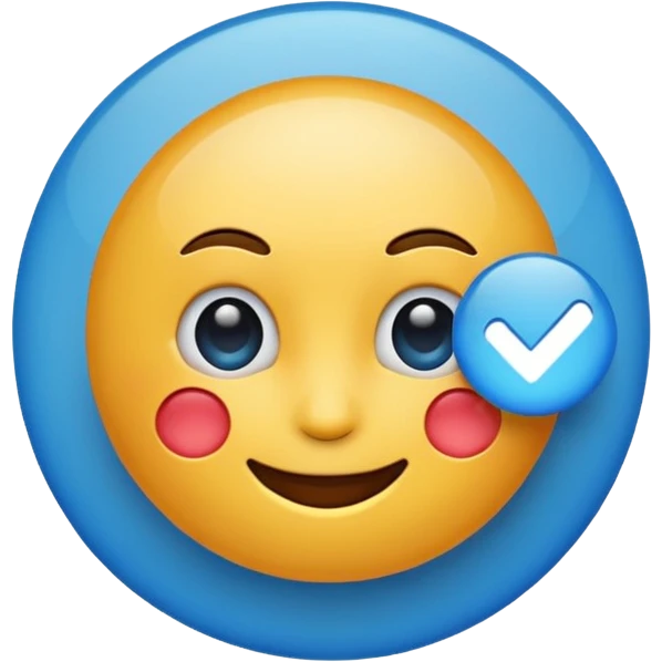 Make a emoji with blue tick emoji