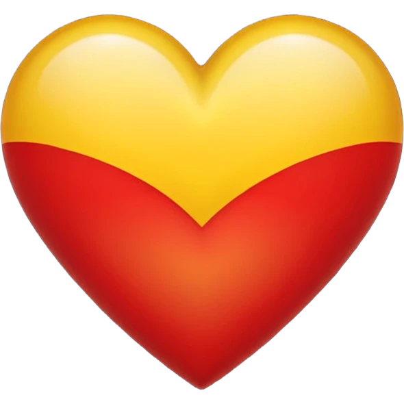 Hazme un corazón amarillo y rojo degradado emoji