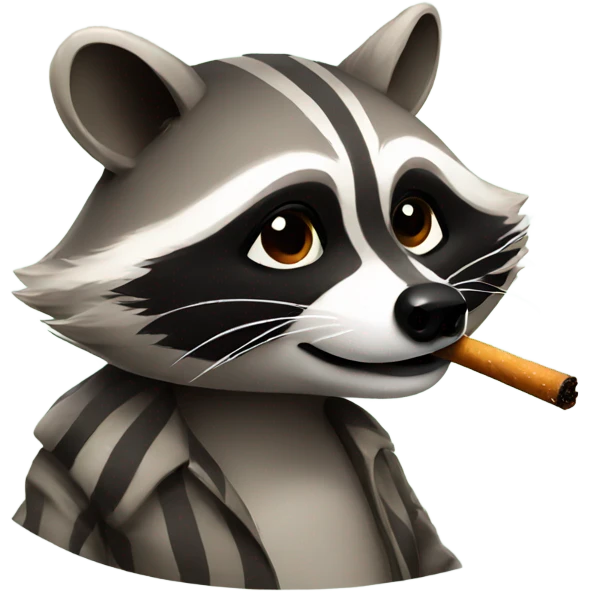 Raccoon smoking  emoji