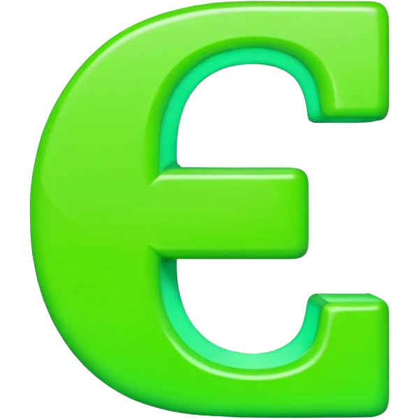 neon green letter D emoji