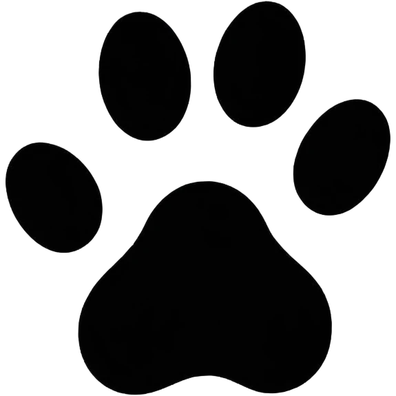 Black outline dog paw print emoji