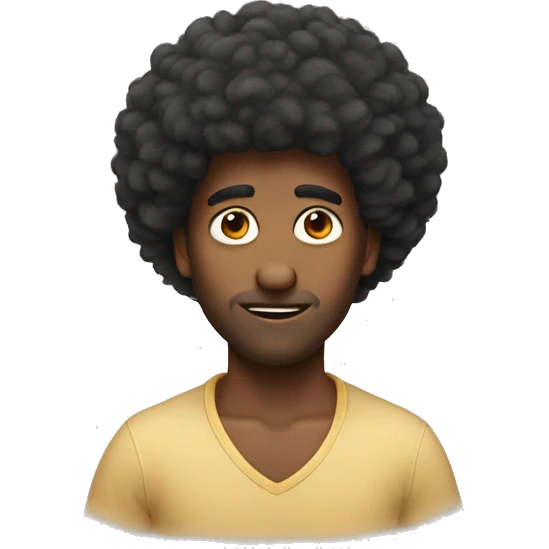 Dumb guy with Afro emoji