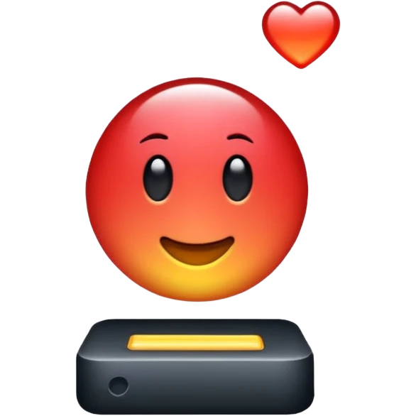 Objetos de estudos nos tons vermelhos emoji
