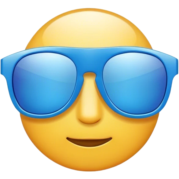 Blue sun glasses, front view emoji