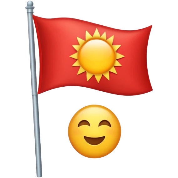Red flag northwest background is blue with sun emoji