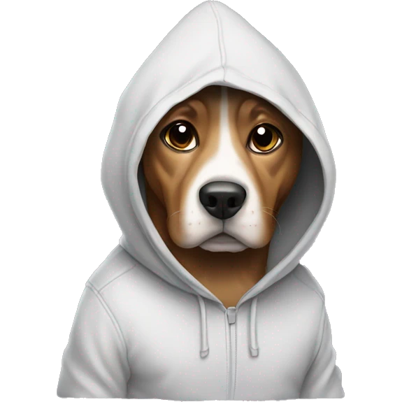 Dog wearing hoodie emoji