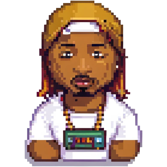 2Pac в полный рост, no background emoji