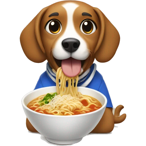 dog eating ramen emoji
