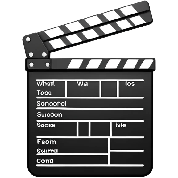 simplest possible clapperboard outline, bare minimum lines emoji