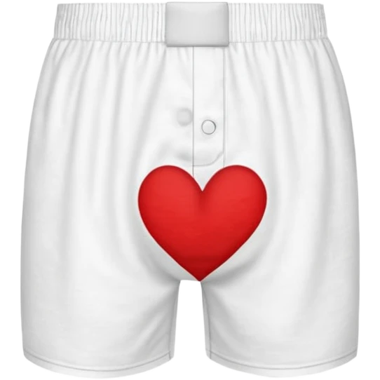dungeon crawler carl's boxer shorts: white men's boxer shorts with red heart print emoji