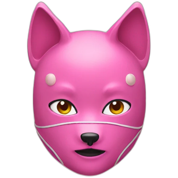 pink women wearing full kitsune mask emoji