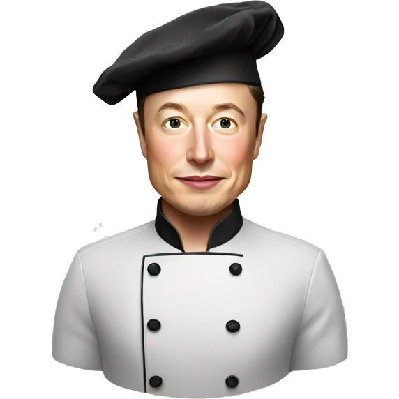 elon musk with chefs hat emoji