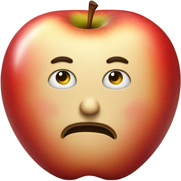 Apple with huge butt emoji