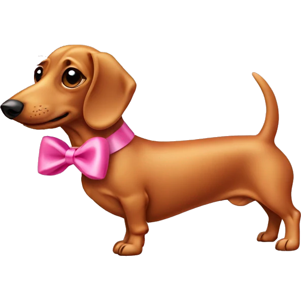 Weiner dog with pink bow emoji