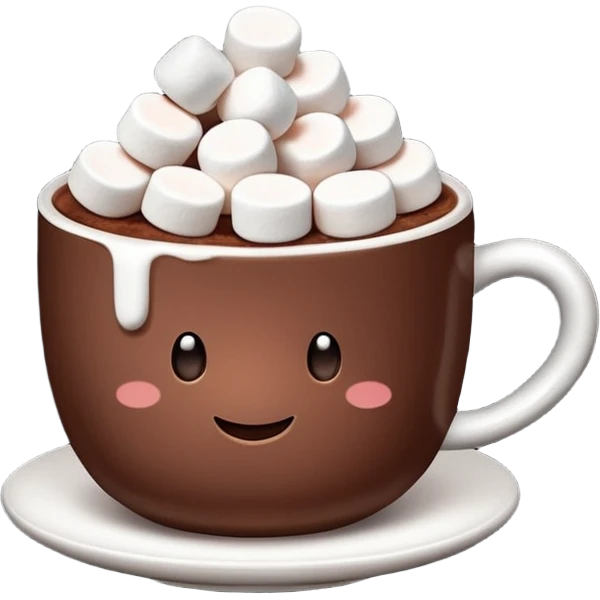 a cup of cocoa with marshmallows emoji