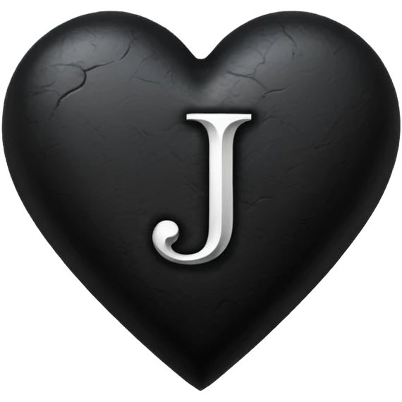 Can you make a black heart with a white letter in the middle in a gothic style, the letter is J emoji