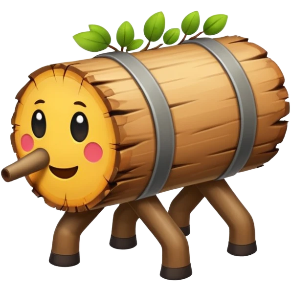 log with tiny legs walking emoji