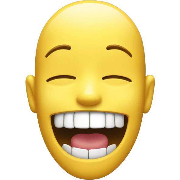 Smiling emoji with yellow bone in mouth emoji