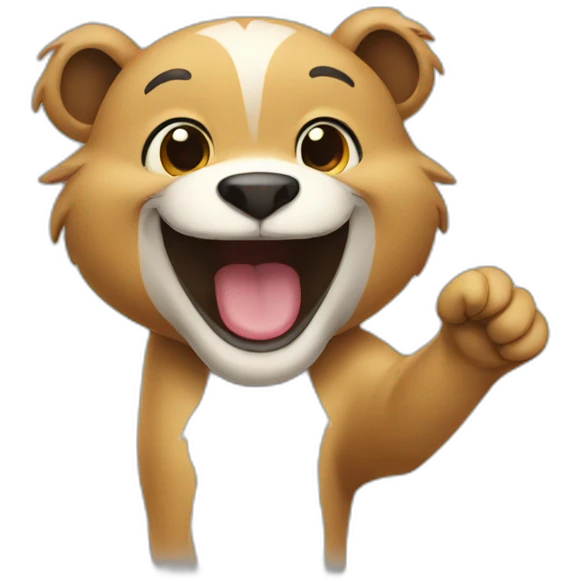 smiling animal waving emoji