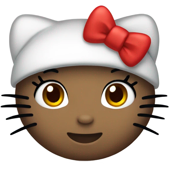 Hello kitty with red bow on head emoji