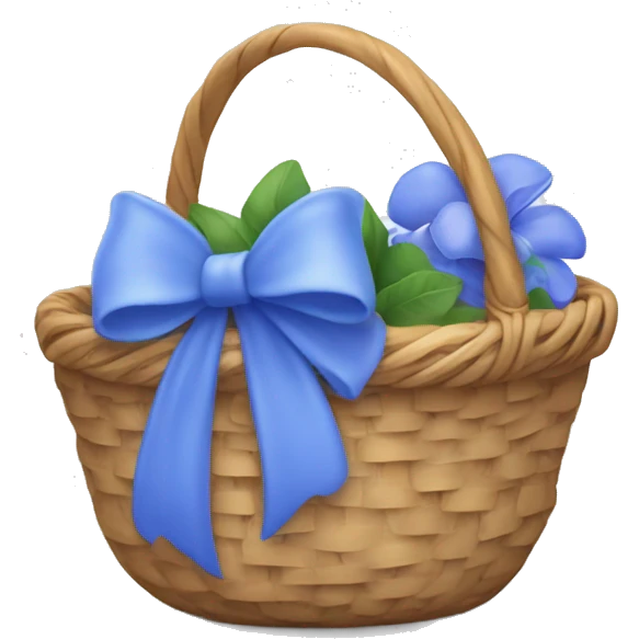 Basket with a Periwinkle bow  emoji