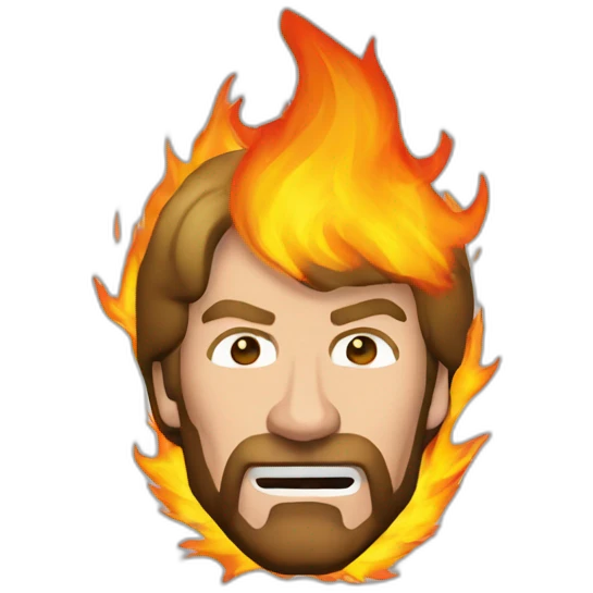 Chuck Norris on fire emoji