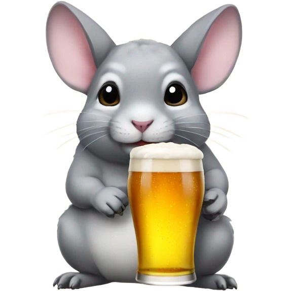 Chinchilla with beer emoji