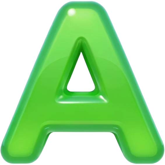 neon green bubble letter A emoji