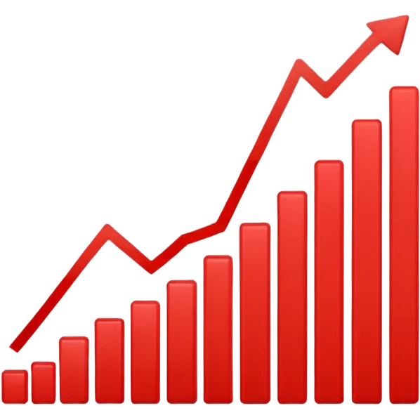 graph with line going down and the line being red emoji