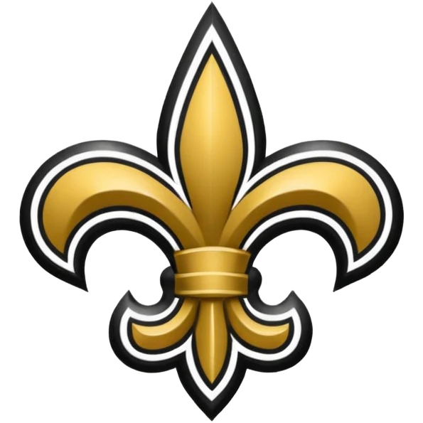 Louisiana state outline black and saints football emblem inside state emoji
