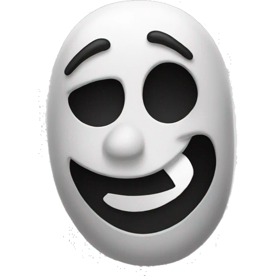 black and white, halloween themed emoji