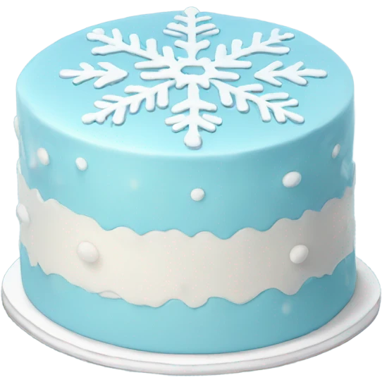 Light blue cake with snowflakes on it emoji