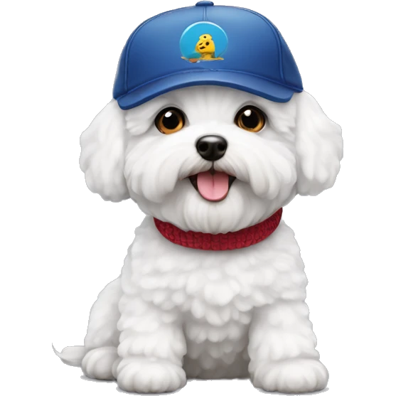 Bichon frise with cap emoji