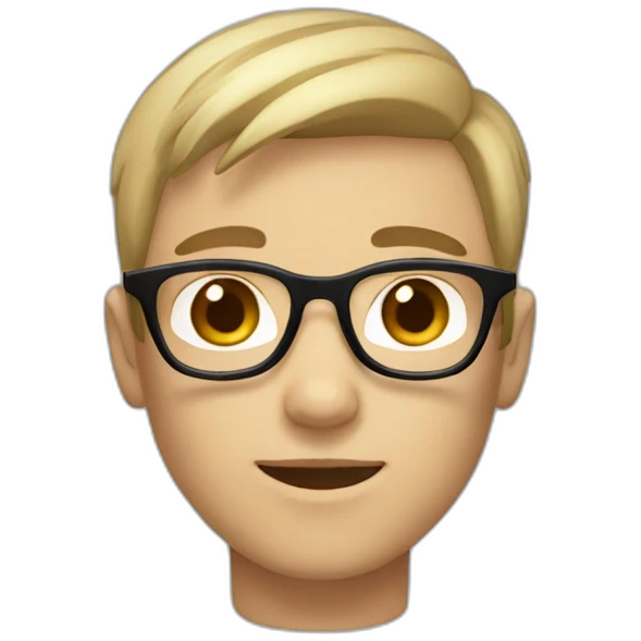 white and blond and brown hair with glasses boy with light brown skin emoji