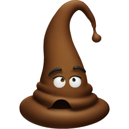 poop swirl wearing a witches hat emoji
