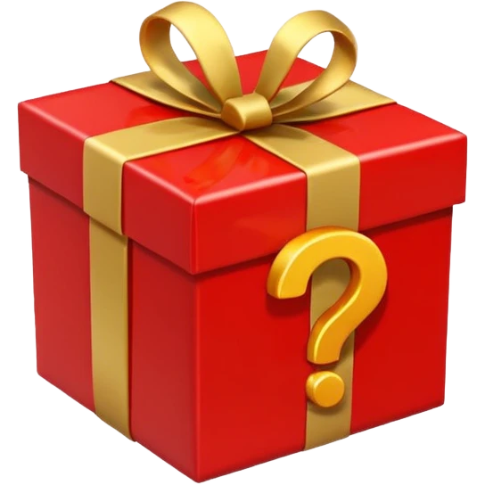 gift box with a question mark inside, apple style emoji emoji