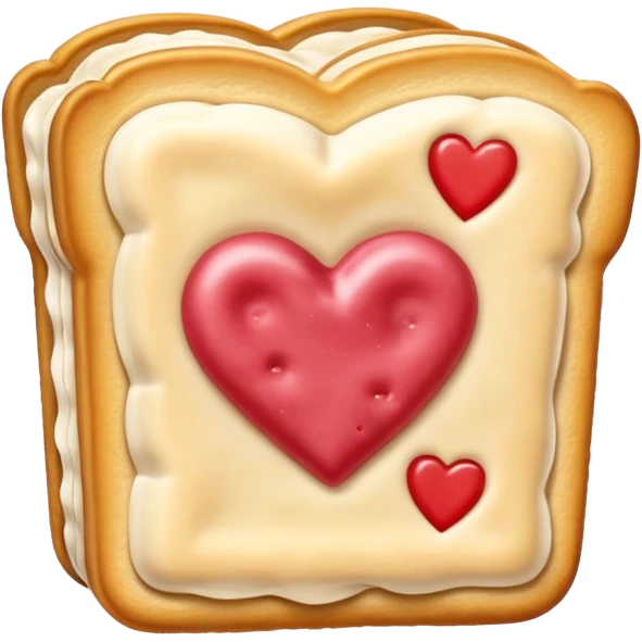Frosted Toaster strudel pastry with hearts emoji
