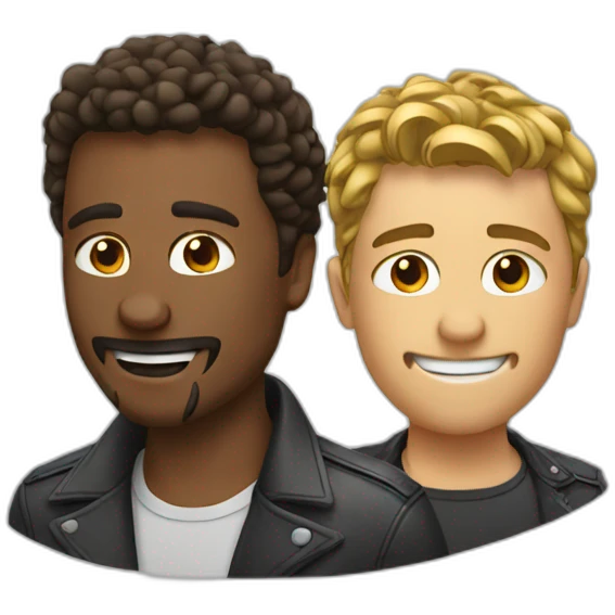 Two cool men having their hair cut emoji