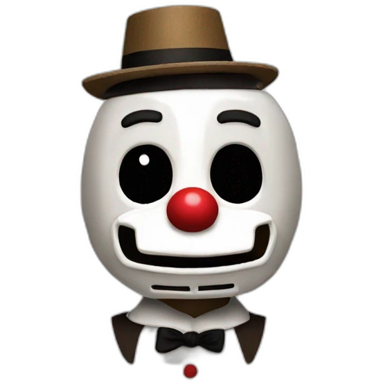 Máscara blanca del personaje puppet de fnaf emoji