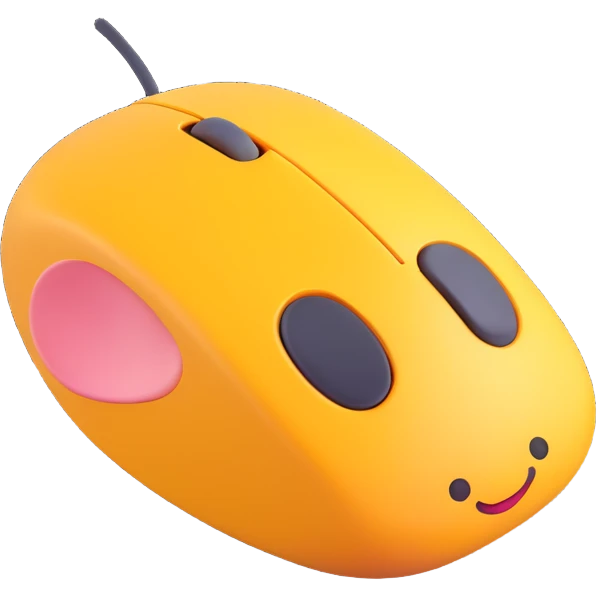 mouse click icon, 3d fluent emoji style, modern and friendly emoji