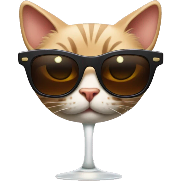 Cat with sunglasses and a espresso martini emoji