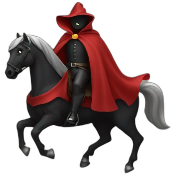 headless horseman wearing a red cape emoji